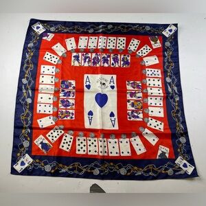 Moschino Couture Vintage Silk Playing Cards Scarf sole